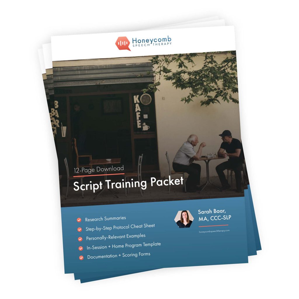 Script training packet honeycomb speech therapy